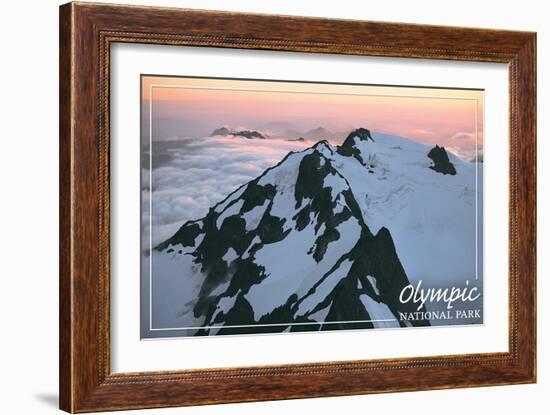 Olympic National Park - Mount Olympus at Sunrise-Lantern Press-Framed Art Print