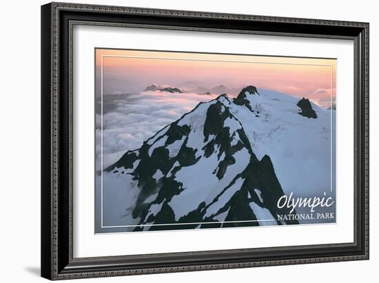 Olympic National Park - Mount Olympus at Sunrise-Lantern Press-Framed Art Print