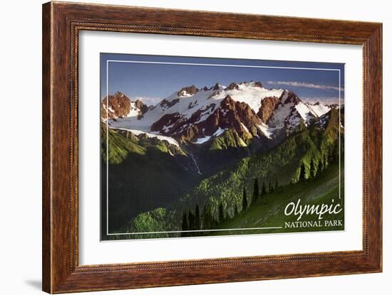 Olympic National Park - Mount Olympus-Lantern Press-Framed Art Print