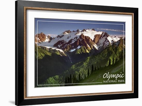 Olympic National Park - Mount Olympus-Lantern Press-Framed Art Print