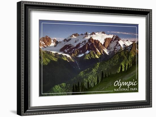 Olympic National Park - Mount Olympus-Lantern Press-Framed Art Print