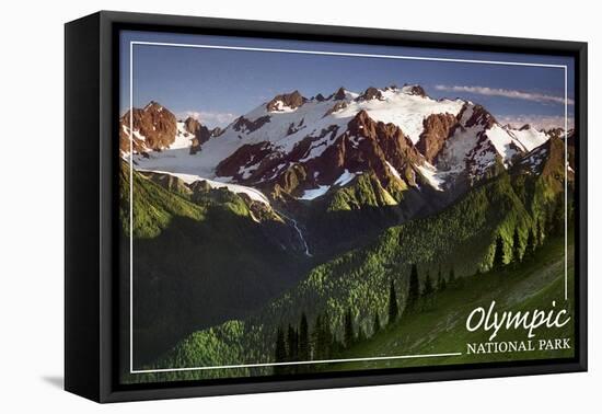 Olympic National Park - Mount Olympus-Lantern Press-Framed Stretched Canvas