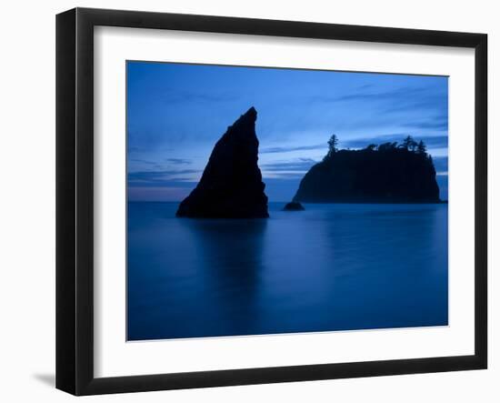 Olympic National Park, Wa: Sea Stacks Get Wrapped by the Incoming Tide-Brad Beck-Framed Photographic Print