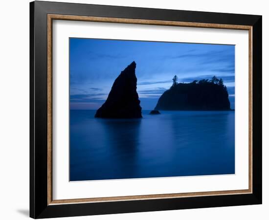 Olympic National Park, Wa: Sea Stacks Get Wrapped by the Incoming Tide-Brad Beck-Framed Photographic Print