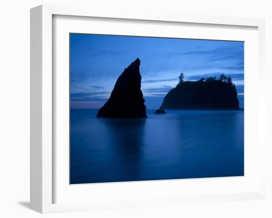 Olympic National Park, Wa: Sea Stacks Get Wrapped by the Incoming Tide-Brad Beck-Framed Photographic Print