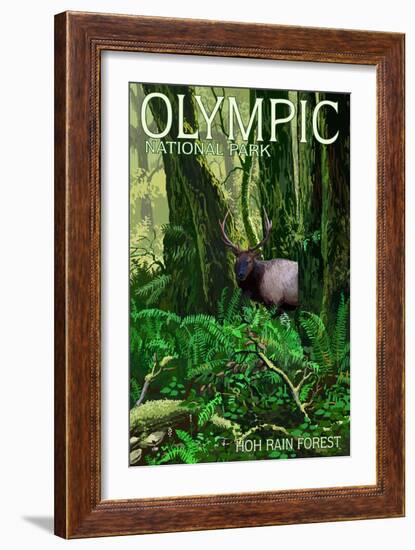 Olympic National Park, Washington - Hoh Rain Forest-Lantern Press-Framed Art Print