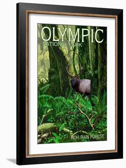 Olympic National Park, Washington - Hoh Rain Forest-Lantern Press-Framed Art Print