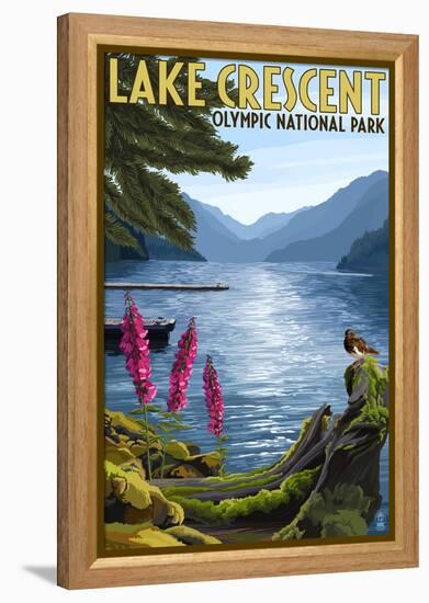 Olympic National Park, Washington - Lake Crescent-Lantern Press-Framed Stretched Canvas