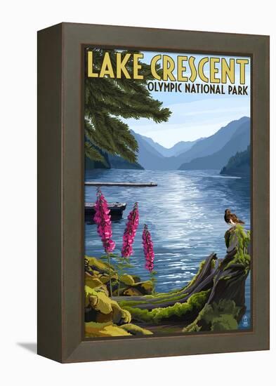 Olympic National Park, Washington - Lake Crescent-Lantern Press-Framed Stretched Canvas