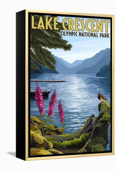 Olympic National Park, Washington - Lake Crescent-Lantern Press-Framed Stretched Canvas