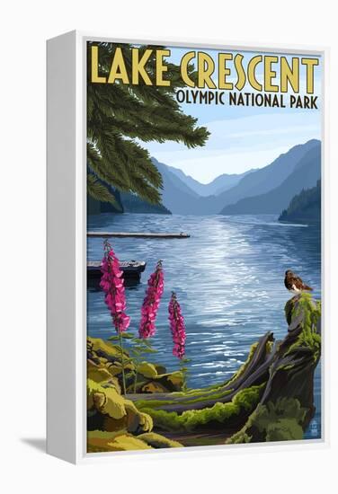 Olympic National Park, Washington - Lake Crescent-Lantern Press-Framed Stretched Canvas