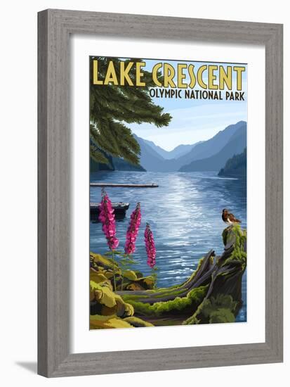 Olympic National Park, Washington - Lake Crescent-Lantern Press-Framed Art Print