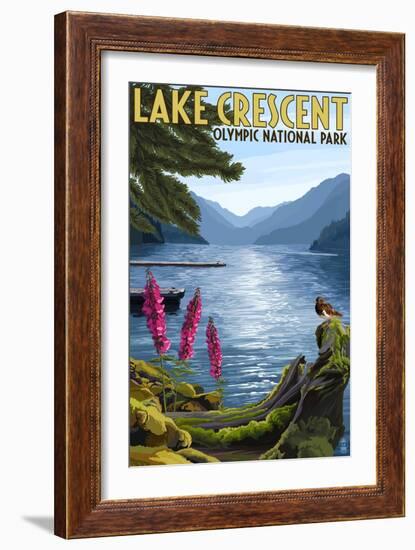 Olympic National Park, Washington - Lake Crescent-Lantern Press-Framed Art Print