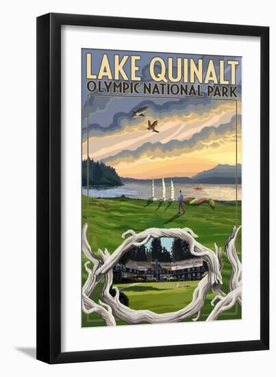 Olympic National Park, Washington - Lake Quinalt-Lantern Press-Framed Art Print