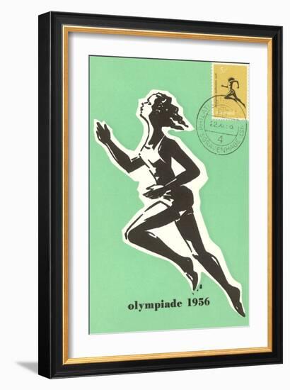 Olympic Runner, 1956-null-Framed Premium Giclee Print