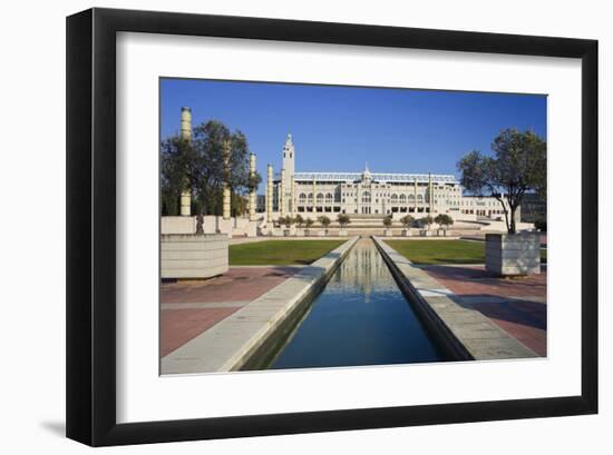 Olympic stadium on Montjuic in Barcelona, Catalonia, Spain-null-Framed Art Print