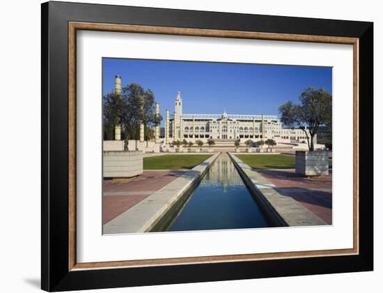 Olympic stadium on Montjuic in Barcelona, Catalonia, Spain-null-Framed Art Print