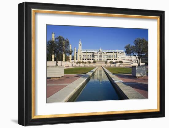 Olympic stadium on Montjuic in Barcelona, Catalonia, Spain-null-Framed Art Print