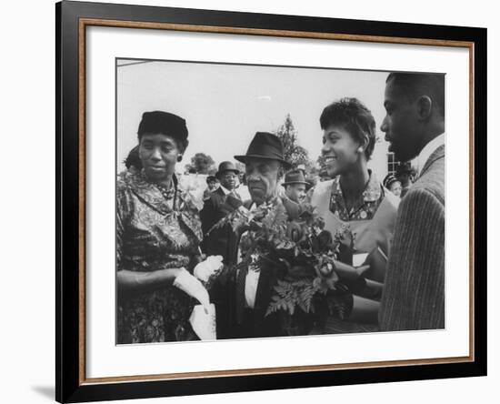 Olympic Star Wilma Rudolph with Her Father Ed Rudolph and Family-null-Framed Premium Photographic Print