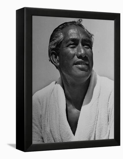 Olympic Swimmer Duke Kahanamoku-Rex Hardy Jr.-Framed Premier Image Canvas