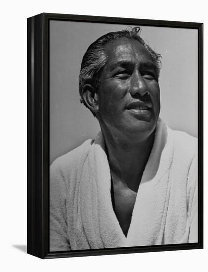 Olympic Swimmer Duke Kahanamoku-Rex Hardy Jr.-Framed Premier Image Canvas