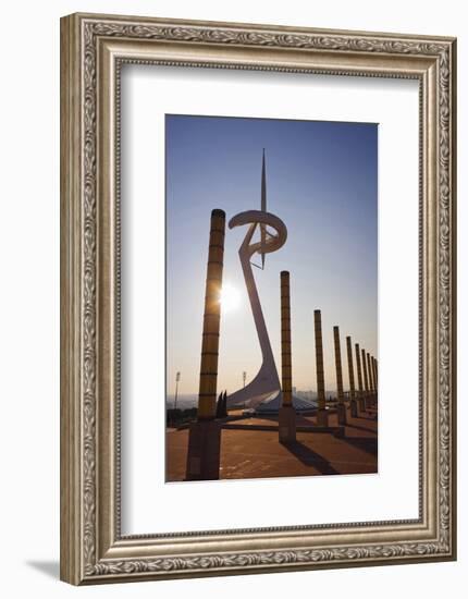 Olympic tower on Montjuic in Barcelona, Catalonia, Spain-null-Framed Premium Giclee Print