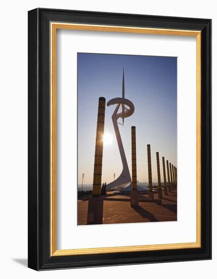 Olympic tower on Montjuic in Barcelona, Catalonia, Spain-null-Framed Premium Giclee Print