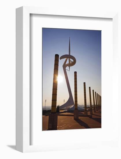 Olympic tower on Montjuic in Barcelona, Catalonia, Spain-null-Framed Premium Giclee Print