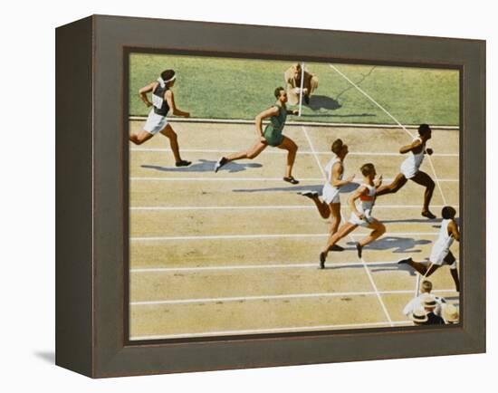 Olympics, 1932, Men 100M-null-Framed Premier Image Canvas