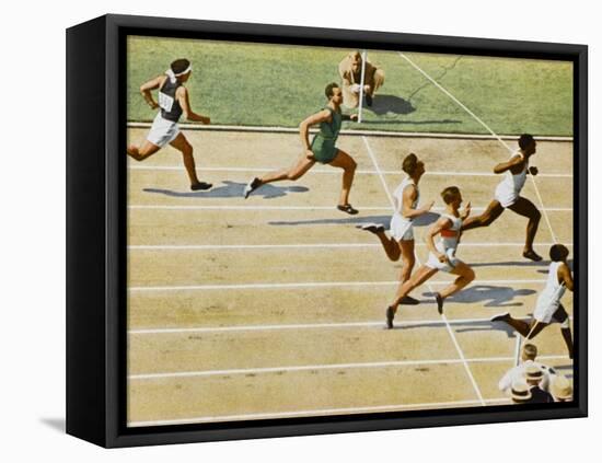 Olympics, 1932, Men 100M-null-Framed Premier Image Canvas