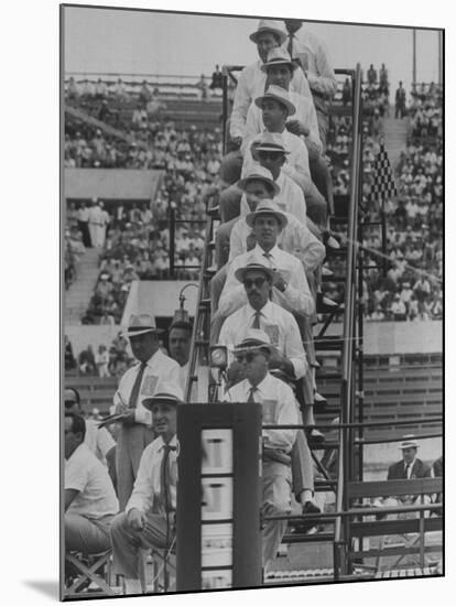 Olympics Judges at Finish Line of 800 Meter Race-Mark Kauffman-Mounted Premium Photographic Print