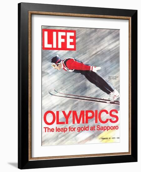 Olympics, Ski Jumper Yukio Kasaya, February 18, 1972-John Dominis-Framed Photographic Print