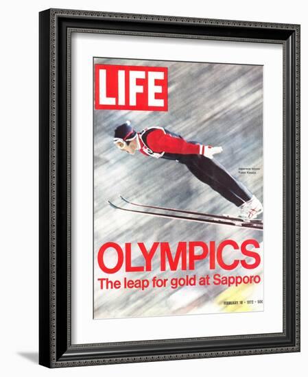 Olympics, Ski Jumper Yukio Kasaya, February 18, 1972-John Dominis-Framed Photographic Print