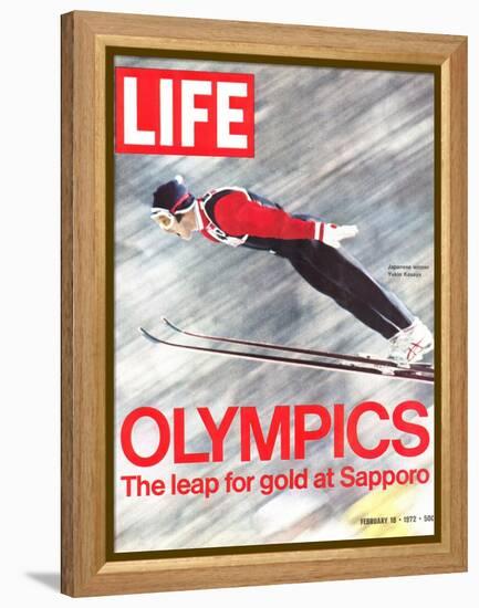 Olympics, Ski Jumper Yukio Kasaya, February 18, 1972-John Dominis-Framed Premier Image Canvas