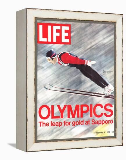 Olympics, Ski Jumper Yukio Kasaya, February 18, 1972-John Dominis-Framed Premier Image Canvas