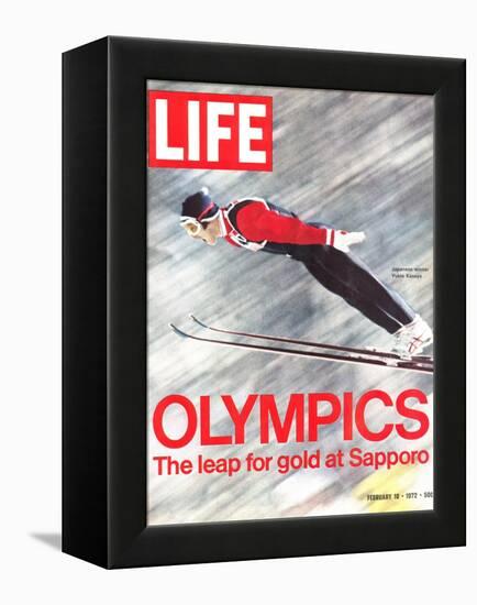 Olympics, Ski Jumper Yukio Kasaya, February 18, 1972-John Dominis-Framed Premier Image Canvas