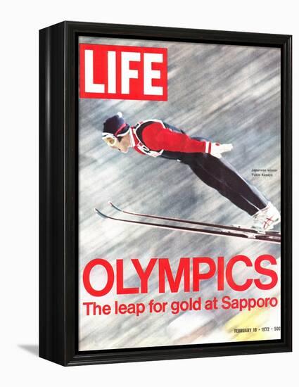 Olympics, Ski Jumper Yukio Kasaya, February 18, 1972-John Dominis-Framed Premier Image Canvas