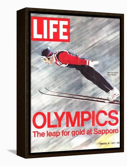 Olympics, Ski Jumper Yukio Kasaya, February 18, 1972-John Dominis-Framed Premier Image Canvas