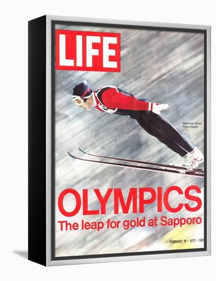 Olympics, Ski Jumper Yukio Kasaya, February 18, 1972-John Dominis-Framed Premier Image Canvas