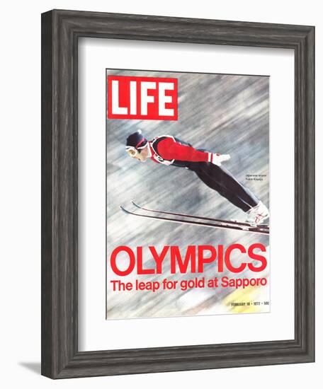 Olympics, Ski Jumper Yukio Kasaya, February 18, 1972-John Dominis-Framed Photographic Print