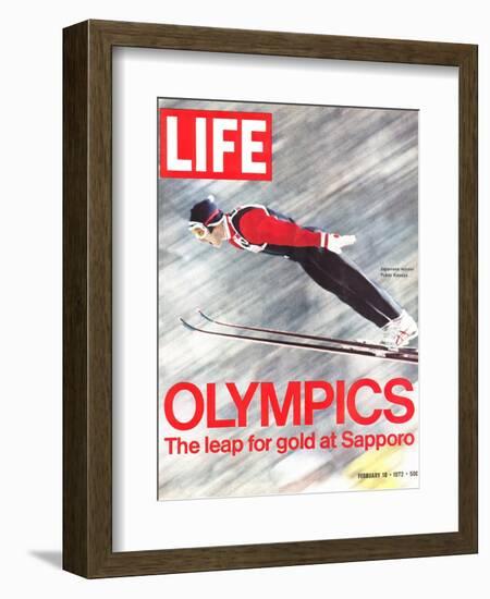 Olympics, Ski Jumper Yukio Kasaya, February 18, 1972-John Dominis-Framed Photographic Print