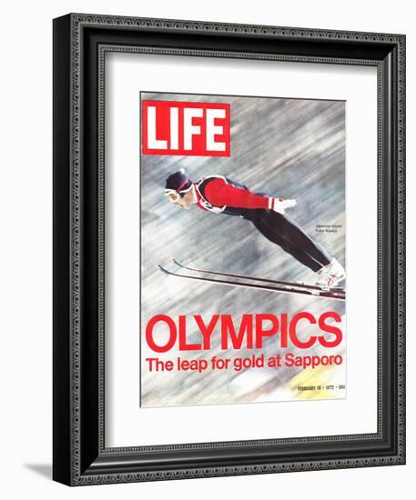 Olympics, Ski Jumper Yukio Kasaya, February 18, 1972-John Dominis-Framed Photographic Print