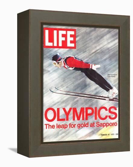 Olympics, Ski Jumper Yukio Kasaya, February 18, 1972-John Dominis-Framed Premier Image Canvas