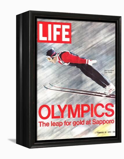 Olympics, Ski Jumper Yukio Kasaya, February 18, 1972-John Dominis-Framed Premier Image Canvas