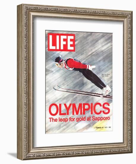 Olympics, Ski Jumper Yukio Kasaya, February 18, 1972-John Dominis-Framed Photographic Print