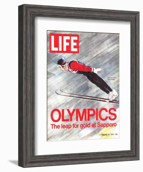 Olympics, Ski Jumper Yukio Kasaya, February 18, 1972-John Dominis-Framed Photographic Print