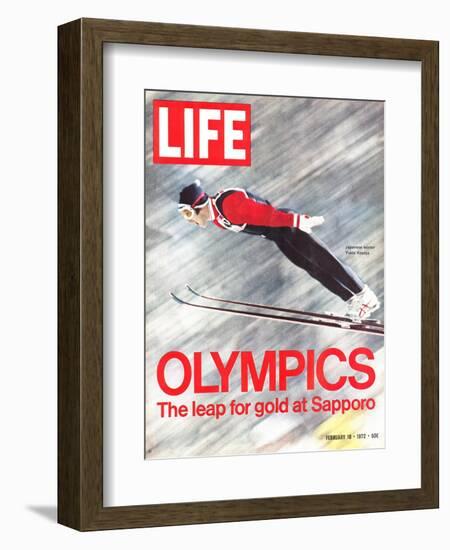 Olympics, Ski Jumper Yukio Kasaya, February 18, 1972-John Dominis-Framed Photographic Print