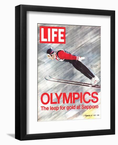 Olympics, Ski Jumper Yukio Kasaya, February 18, 1972-John Dominis-Framed Photographic Print