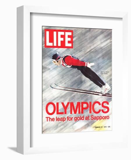 Olympics, Ski Jumper Yukio Kasaya, February 18, 1972-John Dominis-Framed Photographic Print