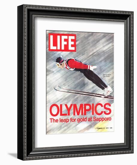 Olympics, Ski Jumper Yukio Kasaya, February 18, 1972-John Dominis-Framed Photographic Print